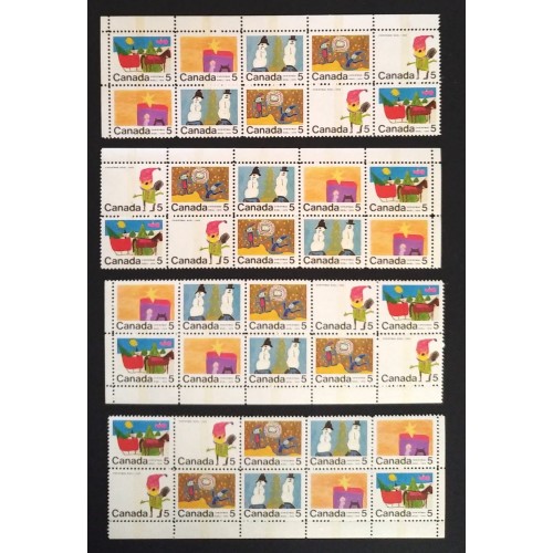 Canada 523ap Corner Blocks Matched Set VF MNH