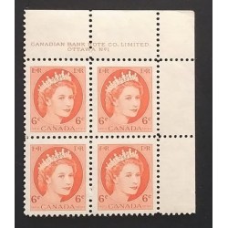 Canada 342 Plate Block UR No. 1 F-VF MLH