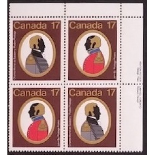 Canada 820a Plate Block UR VF MNH
