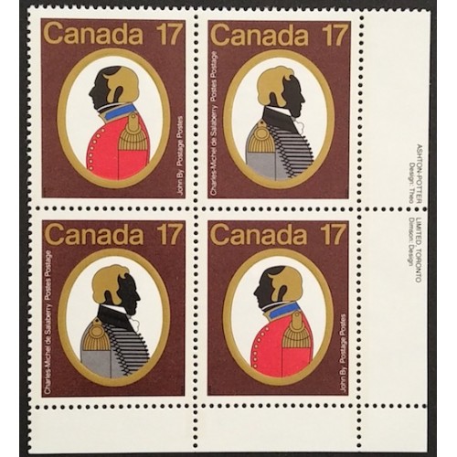 Canada 820a Plate Block LR VF MNH