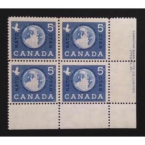 Canada 384 Plate Block LR No. 1 F-VF MNH