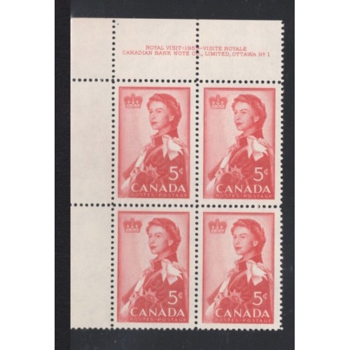 Canada 386 Plate Block UL No. 1 F-VF MNH