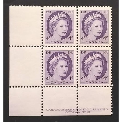 Canada 340 Plate Block LL No. 19 F-VF MNH