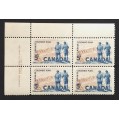 Canada 394 Plate Block UL No. 1-1 VF MNH