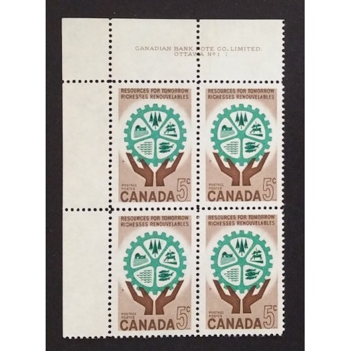 Canada 395 Plate Block UL No. 1-1 VF MNH