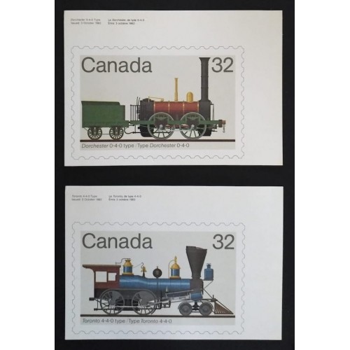 Canada 999-1002|1036-9 Canadian Locomotives Post Cards