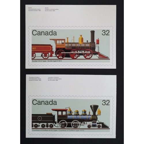 Canada 999-1002|1036-9 Canadian Locomotives Post Cards