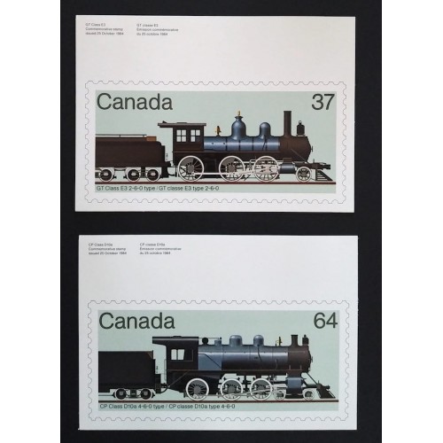 Canada 999-1002|1036-9 Canadian Locomotives Post Cards