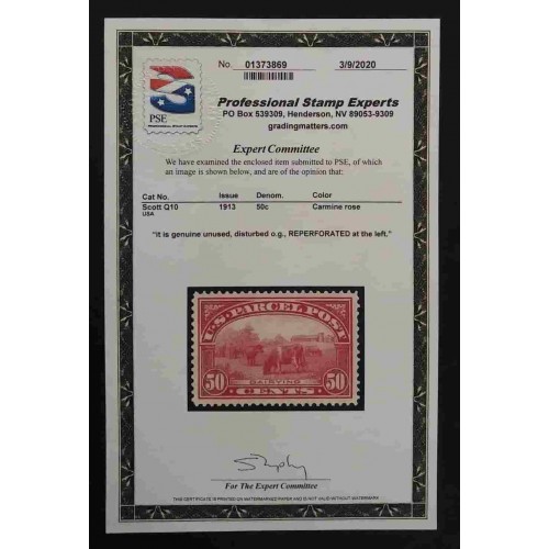 United States Q10 XF MNH OG ** See Certificate **
