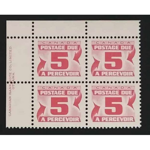 Canada J32a Plate Block UL VF MNH
