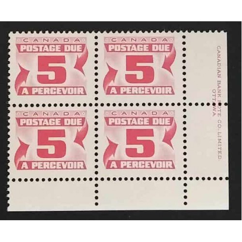 Canada J32a Plate Block LR VF MNH