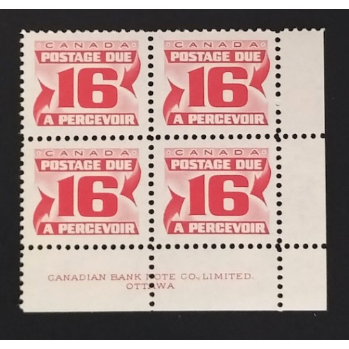 Canada J37i Plate Block LR VF MNH