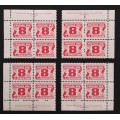 Canada J34i Plate Blocks Matched Set VF MNH