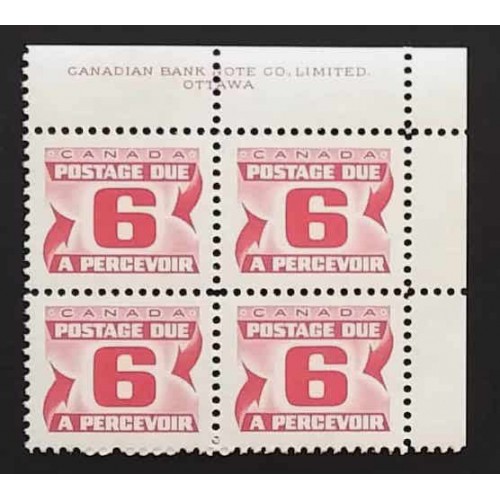 Canada J33i Plate Block UR VF MNH