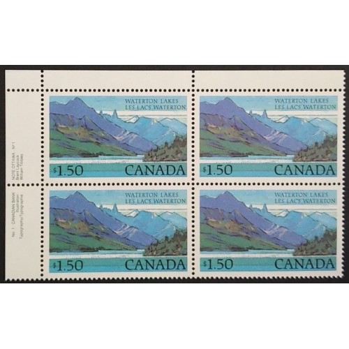 Canada 935 Plate Block UL No. 1 VF MNH