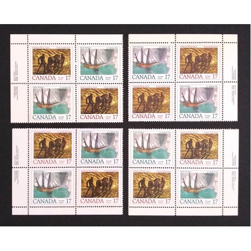 Canada 818b Plate Blocks Matched Set VF MNH