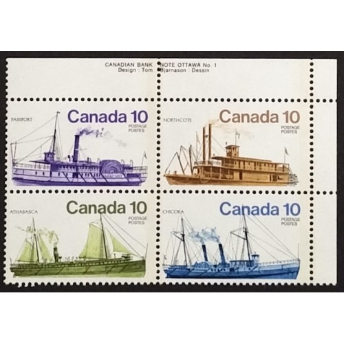 Canada 702ii|703a Plate Block UR No. 1 VF MNH
