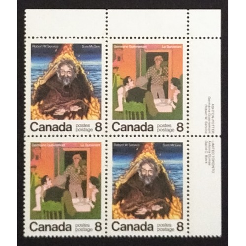 Canada 696aiii Plate Block UR VF MNH