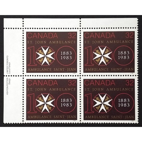 Canada 980 Plate Block UL VF MNH