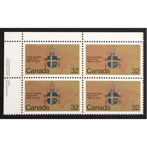 Canada 1030 Plate Block UL VF MNH