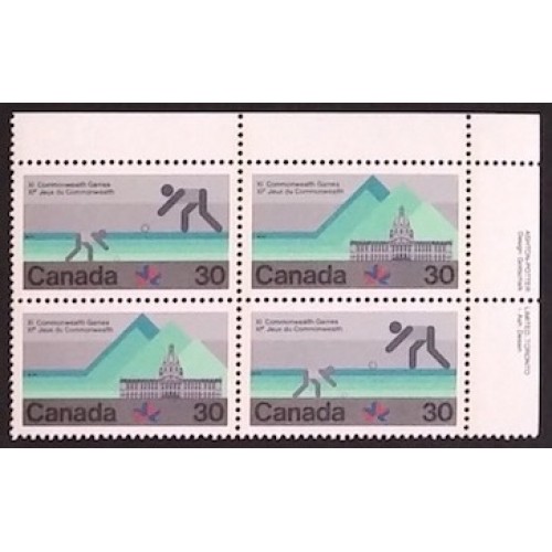 Canada 762a Plate Block UR VF MNH