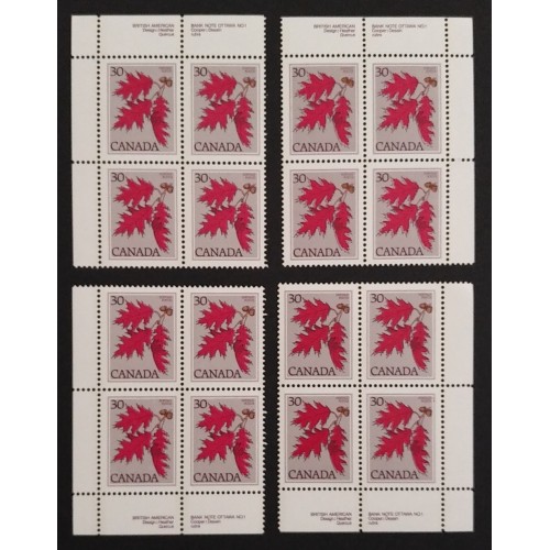 Canada 720 Plate Blocks Matched Set No. 1 VF MNH