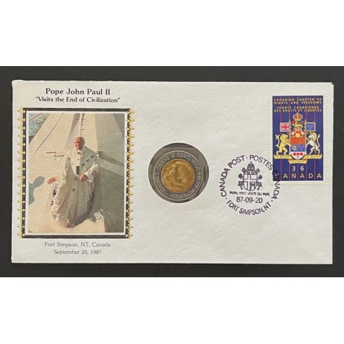 Canada 1133 Pope John Paull II Cover with Coin