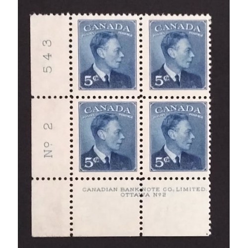 Canada 288 Plate Block LL No. 2 F MNH