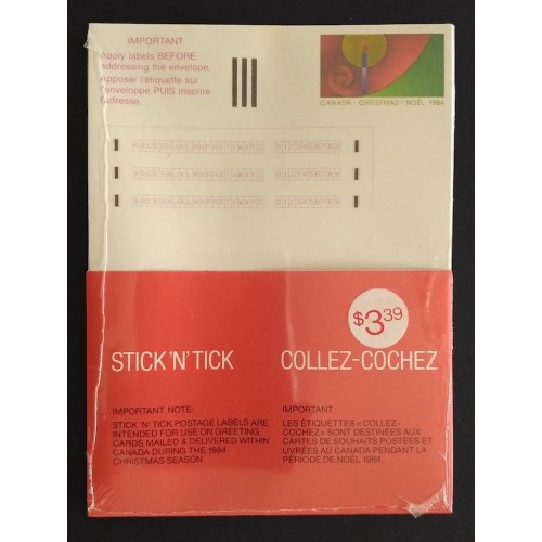 Canada 2-ST Stick N\' Tic Label  - 10 Pack (2-Up) (Unopened)