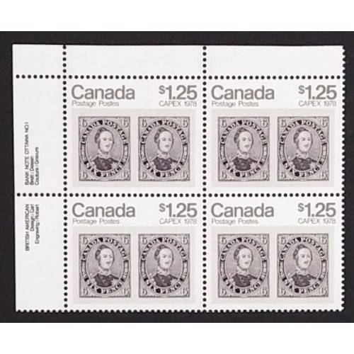 Canada 756 Plate Block UL VF MNH
