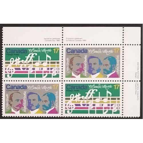 Canada 858a Plate Block UR VF MNH