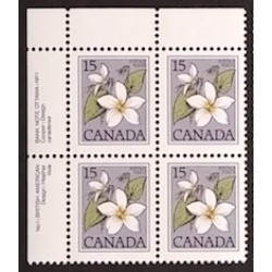 Canada 787 Plate Block UL No. 1 VF MNH