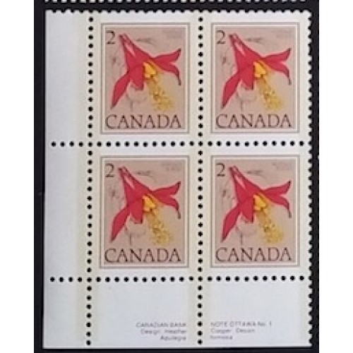 Canada 707 Plate Block LL No. 1 VF MNH