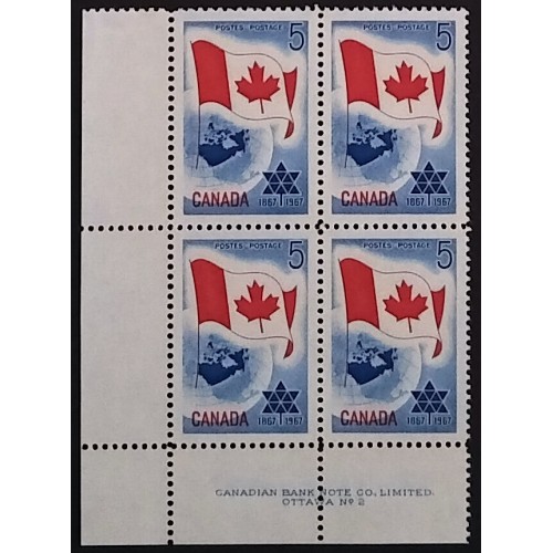 Canada 453 Plate Block LL No. 2 VF MNH