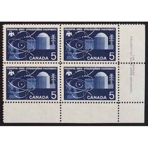 Canada 449 Plate Block LR No. 1 VF MNH