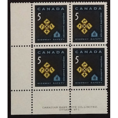 Canada 447 Plate Block LL No. 1 VF MNH