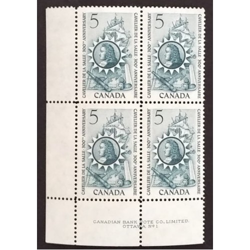 Canada 446 Plate Block LL No. 1 VF MNH