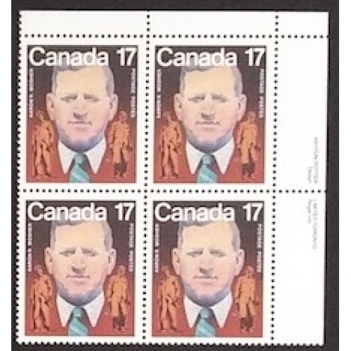 Canada 899 Plate Block UR VF MNH