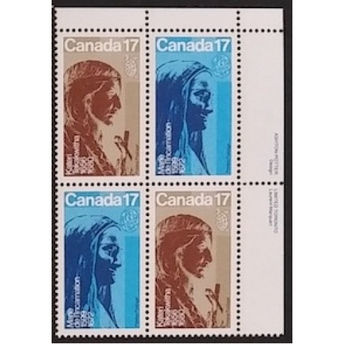 Canada 886a Plate Block UR VF MNH