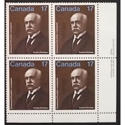 Canada 877 Plate Block LR VF MNH
