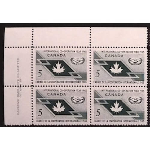 Canada 437 Plate Block LL No. 1 VF MNH