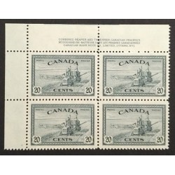Canada 271 Plate Block UL No. 1 VF MH