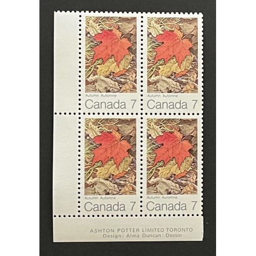 Canada 537ii-HF Plate Block LL VF MNH