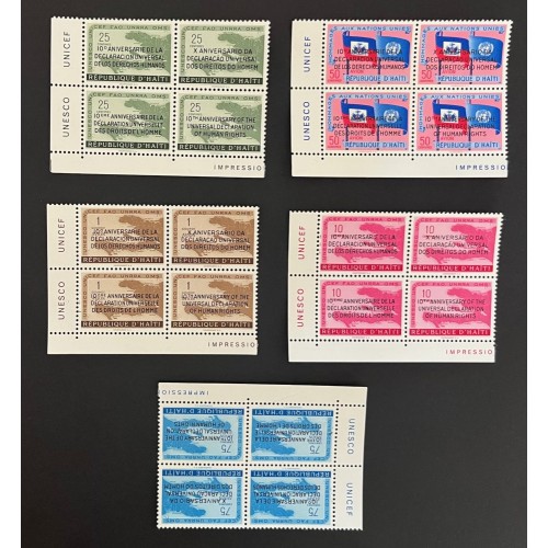 Haiti 442a-3a|C136a-8a Corner Blocks MNH