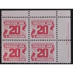 Canada J38 Plate Block UR VF MNH