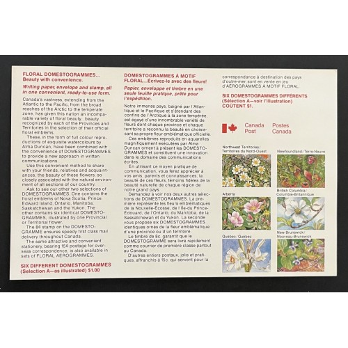 Canada LS3-14 Floral Domestogrammes - Complete Set XF Unused