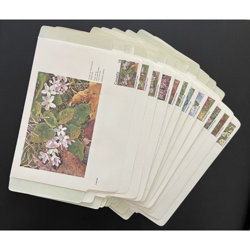 Canada A43-54 Floral Aerogrammes - Complete Set XF Unused