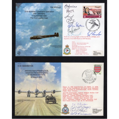 Jersey Anniversary Flight Covers Autographed - 16 diff.