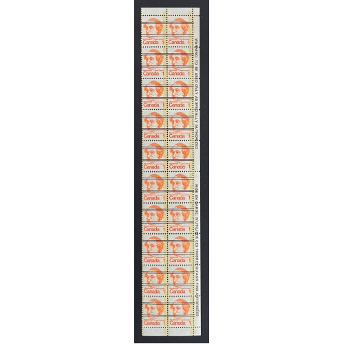 Canada 586xx Warning Strip of 20 VF MNH