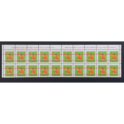 Canada 712xxi Warning Strip of 20 VF MNH